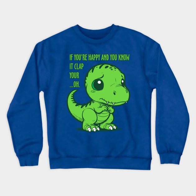Sad Dinosaur Crewneck Sweatshirt by DavesTees